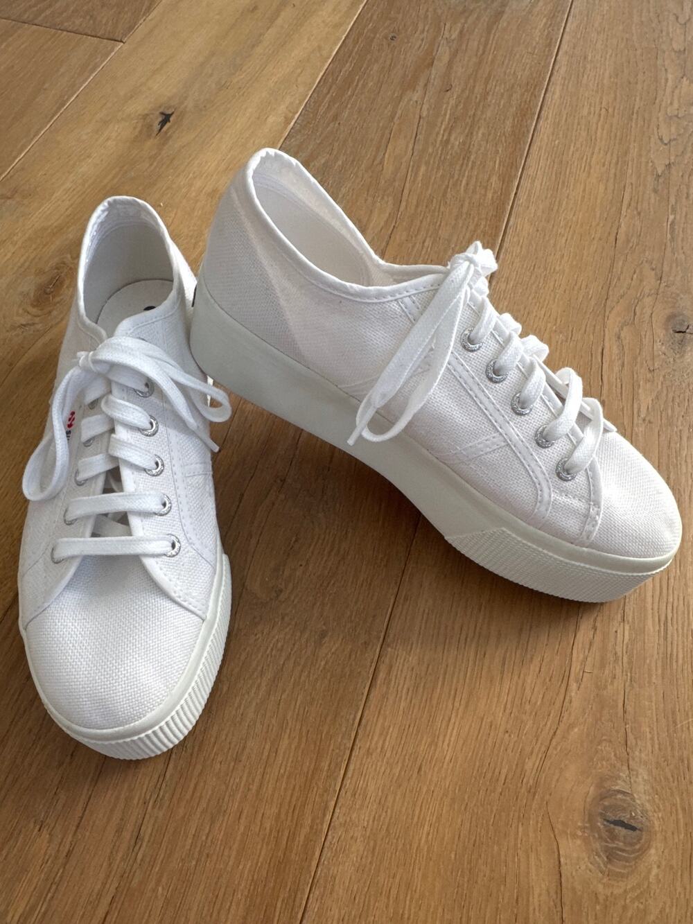 NWOT White Superga Platform Sneakers